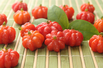 Portion of fresh tropical pitanga fruit