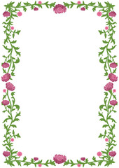 pink rose paper page frame