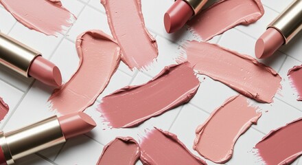 Lipstick swatches various shades