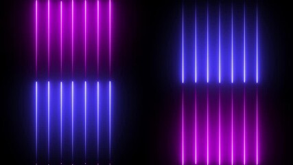 Neon lights glowing futuristic trendy red color seamless neon light line technology motion background. Neon lights blinking lines moving animation Abstract glowing rainbow colour neon lines - Powered by Adobe