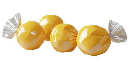 yellow candy 3d render icon on white background