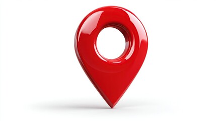 Red pointer showing map location, isolated against white. Use for directions, travel