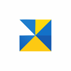 geometric shape blue and yellow