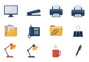 An arrangement of office supplies