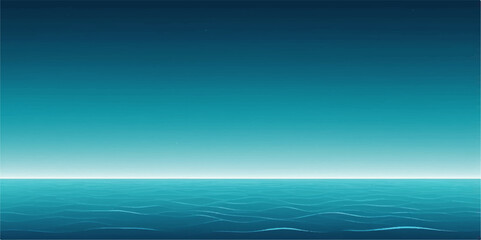 Blue sky over calm sea with clouds and horizon view