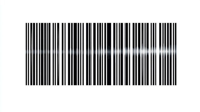 Black and white barcode with a horizontal line across the center