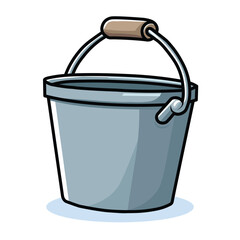 Illustration Vector Graphic Cartoon of a Metal Bucket