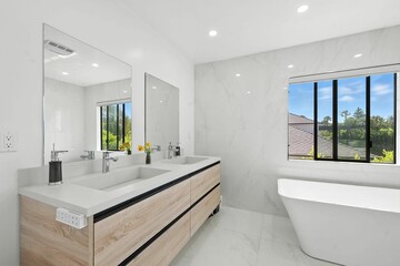 Luxurious Modern Bathroom with Freestanding Tub