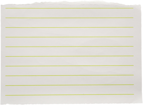 piece of lined paper tear isolated background