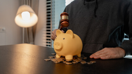 a man uses his savings to buy his dream home, this man plans his finances to buy a home, he uses...