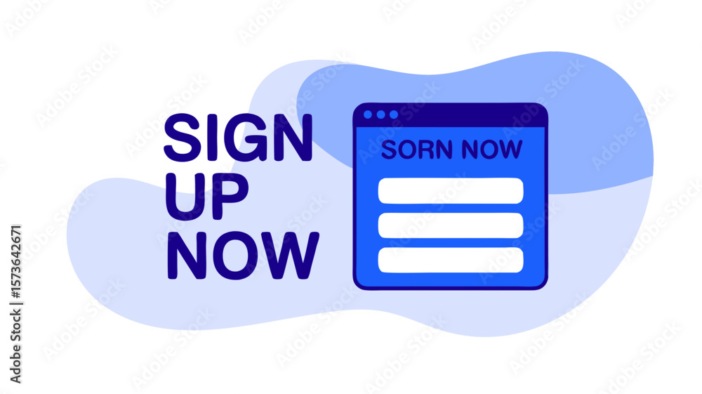 Poster modern sign-up interface flat design for online forms and web registration
