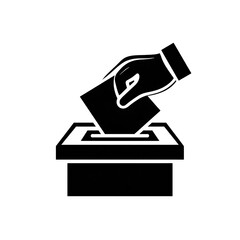 Silhouette of a hand casting a vote into a ballot box