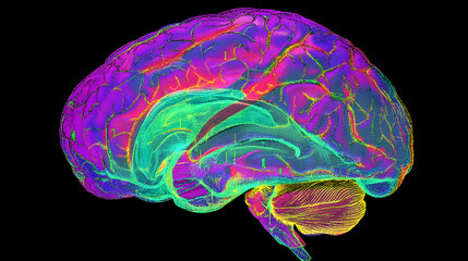 Vibrant Brain Color Spectrum Visualization