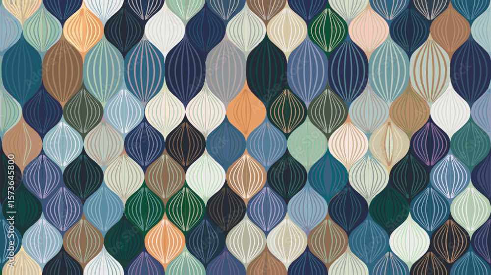 Poster geometric pattern in multiple colors and abstract organic forms for backgrounds and textures