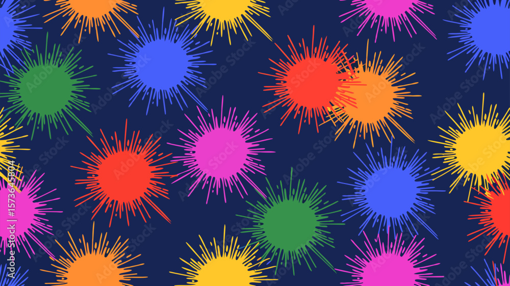 Poster abstract burst pattern with vivid colors on a dark background suitable for design