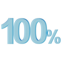 100 Percent 3D Icon