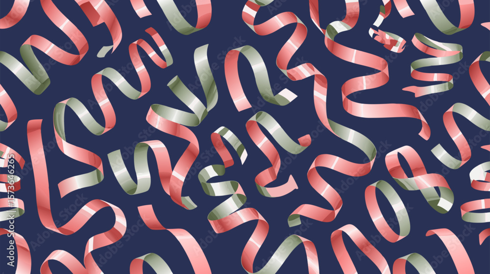 Poster elegant twisted ribbons with an attractive color scheme on a dark blue background