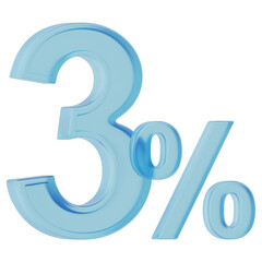 3 Percent 3D Icon