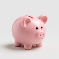 Close-Up of Pink Ceramic Piggy Bank