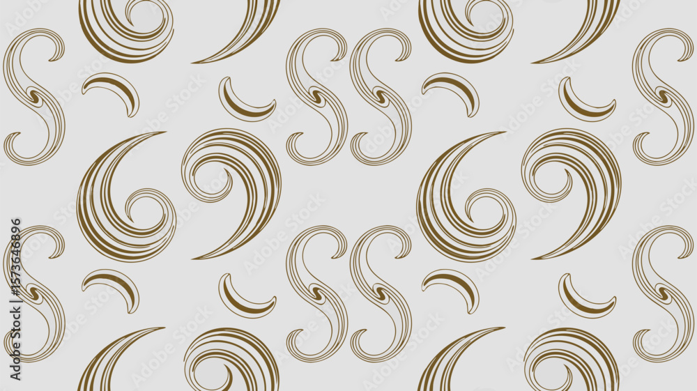 Poster elegant seamless pattern with swirling shapes in a refined and sophisticated style