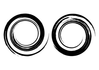 筆でグルグル描いた黒い渦巻き模様