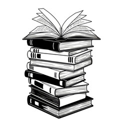 Books Stacked Open Education Knowledge And Study Illustration Transparent