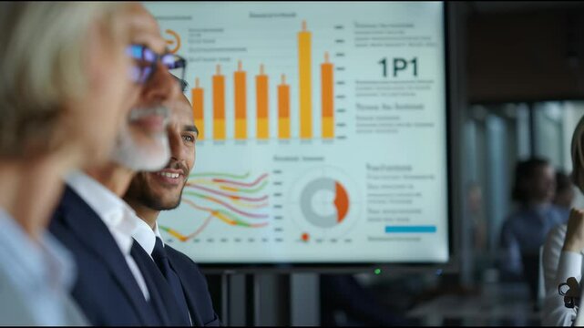 Senior Executives Reviewing Company Performance in Business Meeting