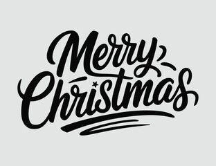 Fototapeta premium Elegant Black Lettering Festive Greetings for a Merry Christmas Holiday Season