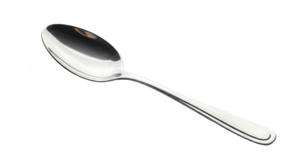 Isolated Silver Metal Spoon Shine with Clean and Bright Light