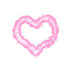 Pink cloud heart shape on transparent background
