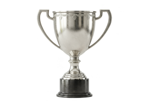 Isolated Silver Trophy Cup for Success Celebration and Achievement