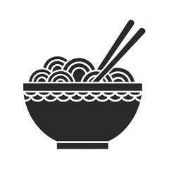 Bowl and Chopsticks icon  silhouette vector illustration