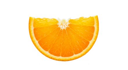 Isolated Slice Of Juicy Orange Fruit Against Transparent Background