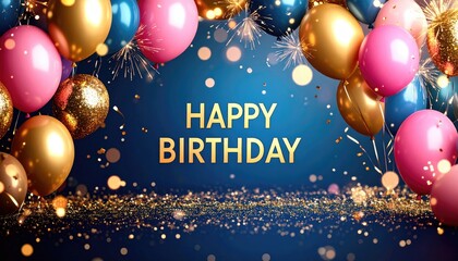 Birthday balloons and sparklers