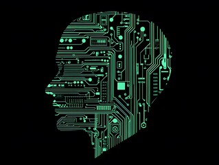 3. Icon of a circuit board shaped like a human head