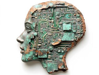 3. Icon of a circuit board shaped like a human head