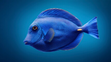 Naklejka premium Vibrant blue fish profile