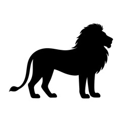 Lion silhouette standing calm position