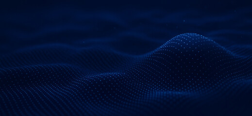 Abstract dark blue background with subtle waves and a textured surface, offering an elegant digital depth suitable for corporate tech visuals and software dashboards