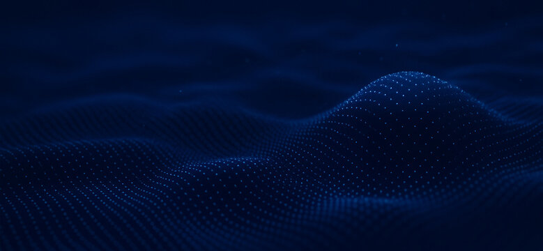 Abstract dark blue background with subtle waves and a textured surface, offering an elegant digital depth suitable for corporate tech visuals and software dashboards