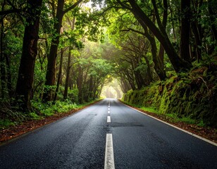 Fototapeta premium Lush forest road tunnel