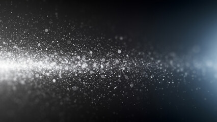 Abstract background with blurred light particles bokeh effect on dark gradient backdrop, delivering a soft cinematic ambiance perfect for posters, video intros, or digital ads