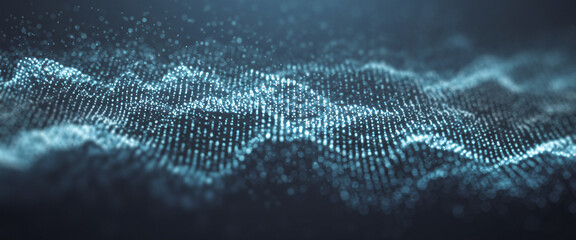 Abstract blue wave pattern with blurred background and foreground, creating depth, emphasizing layered visuals often used in immersive dashboards and modern tech design