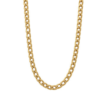 Gold curb chain necklace jewelry