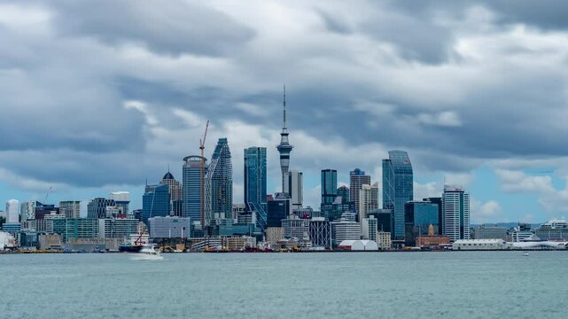 Hyperlapse video of Auckland of New Zealand in daytime