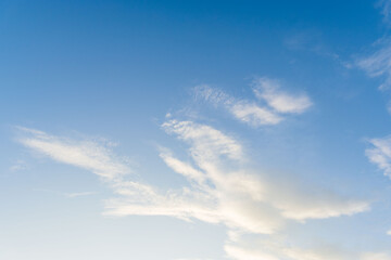 夏の空　朝日で輝く雲と青空05