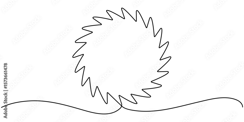 Poster continuous one line circle stroke, hand drawn circle frame on white background, continuous one line 