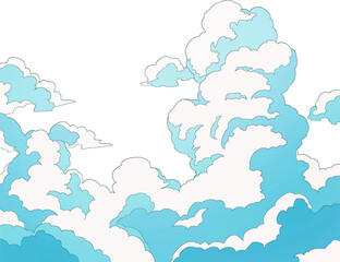 背景透過さわやか入道雲イラスト