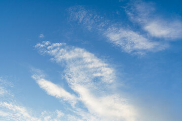 夏の空　朝日で輝く雲と青空08