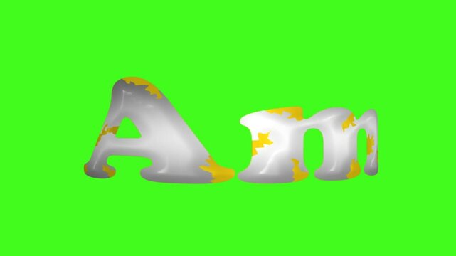 beautiful silver gold America word rotae on green screen
